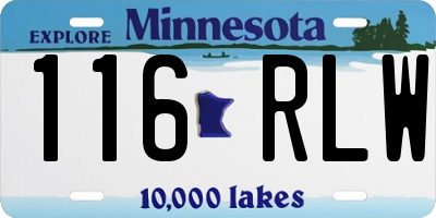 MN license plate 116RLW