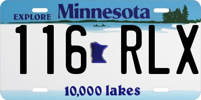 MN license plate 116RLX