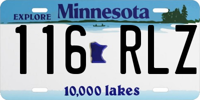 MN license plate 116RLZ