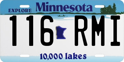 MN license plate 116RMI