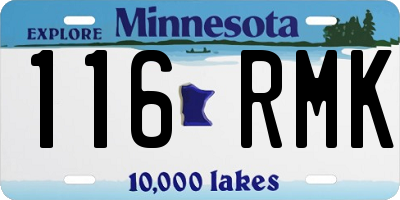 MN license plate 116RMK