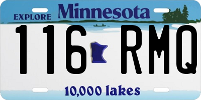 MN license plate 116RMQ