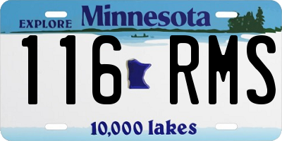 MN license plate 116RMS