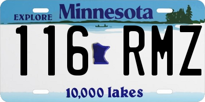 MN license plate 116RMZ