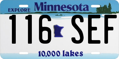 MN license plate 116SEF
