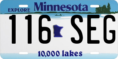 MN license plate 116SEG