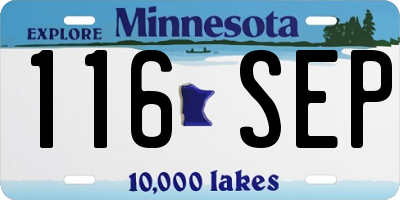 MN license plate 116SEP