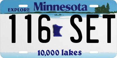 MN license plate 116SET