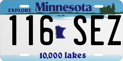 MN license plate 116SEZ