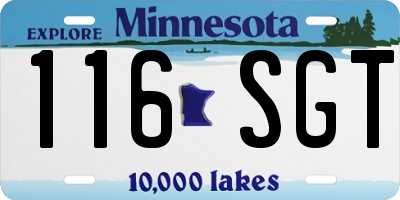 MN license plate 116SGT