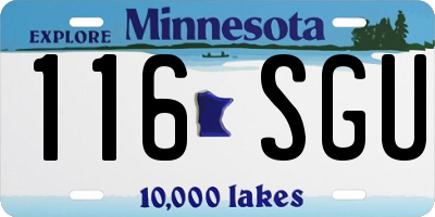 MN license plate 116SGU