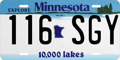 MN license plate 116SGY