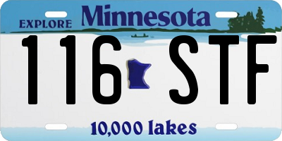MN license plate 116STF