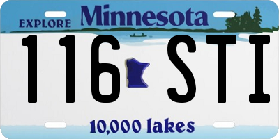 MN license plate 116STI