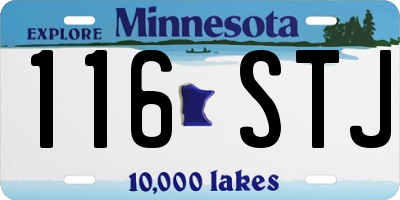 MN license plate 116STJ