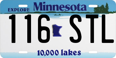MN license plate 116STL