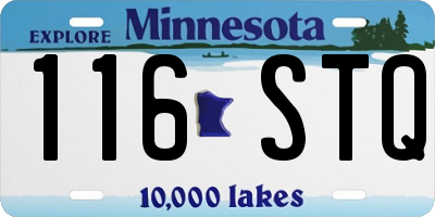 MN license plate 116STQ