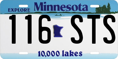 MN license plate 116STS
