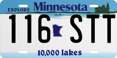 MN license plate 116STT