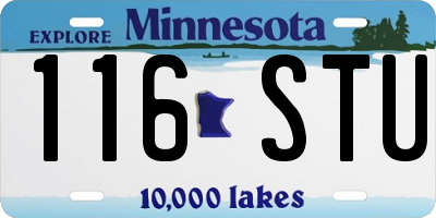MN license plate 116STU