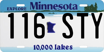 MN license plate 116STY