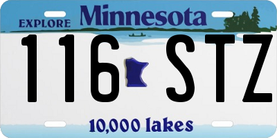 MN license plate 116STZ