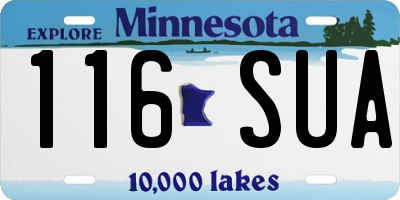 MN license plate 116SUA
