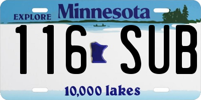 MN license plate 116SUB