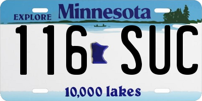 MN license plate 116SUC