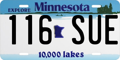 MN license plate 116SUE