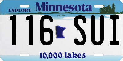 MN license plate 116SUI