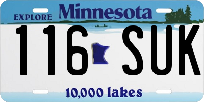 MN license plate 116SUK