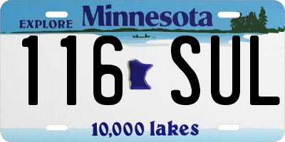 MN license plate 116SUL