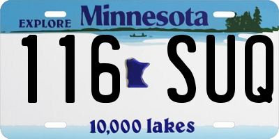 MN license plate 116SUQ