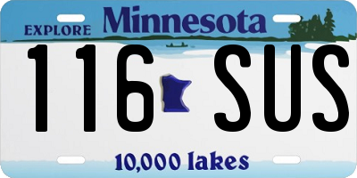 MN license plate 116SUS