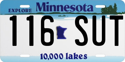 MN license plate 116SUT