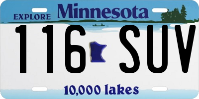 MN license plate 116SUV