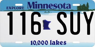MN license plate 116SUY