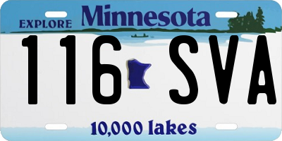 MN license plate 116SVA