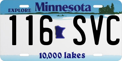 MN license plate 116SVC