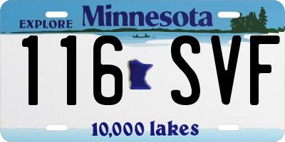 MN license plate 116SVF