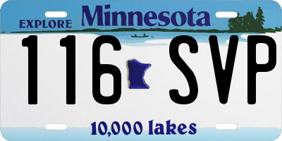 MN license plate 116SVP