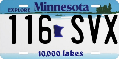 MN license plate 116SVX