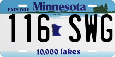 MN license plate 116SWG