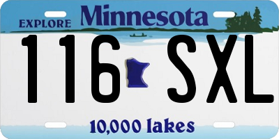 MN license plate 116SXL