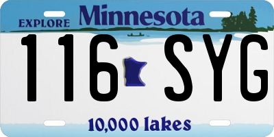 MN license plate 116SYG