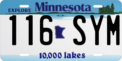 MN license plate 116SYM