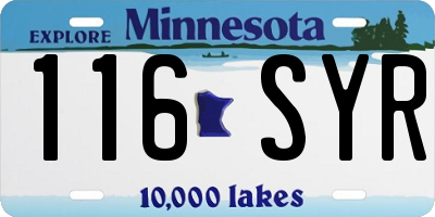 MN license plate 116SYR