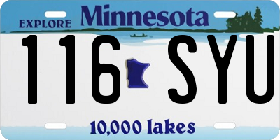 MN license plate 116SYU