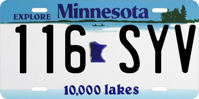 MN license plate 116SYV